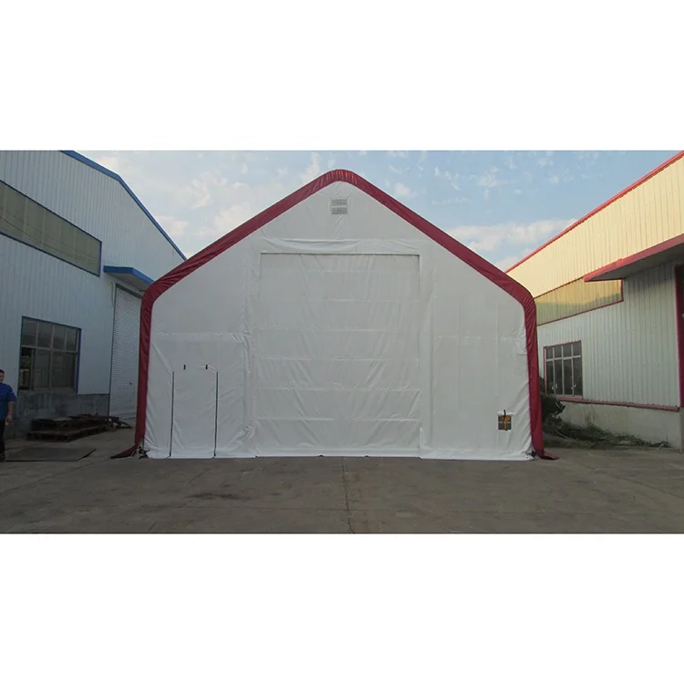 3040 prefabricated steel double truss fabric industrial storage building shelter