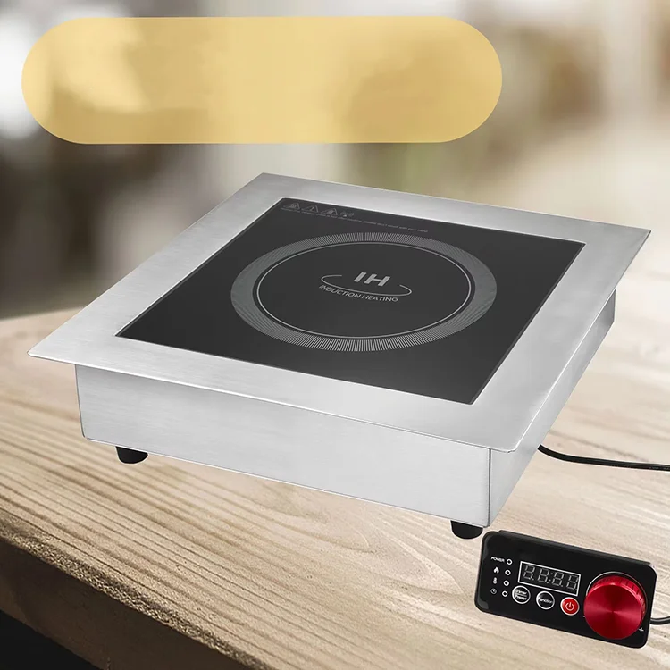 3500W built-in induction wok stove burner with 304 stainless steel bottom housing