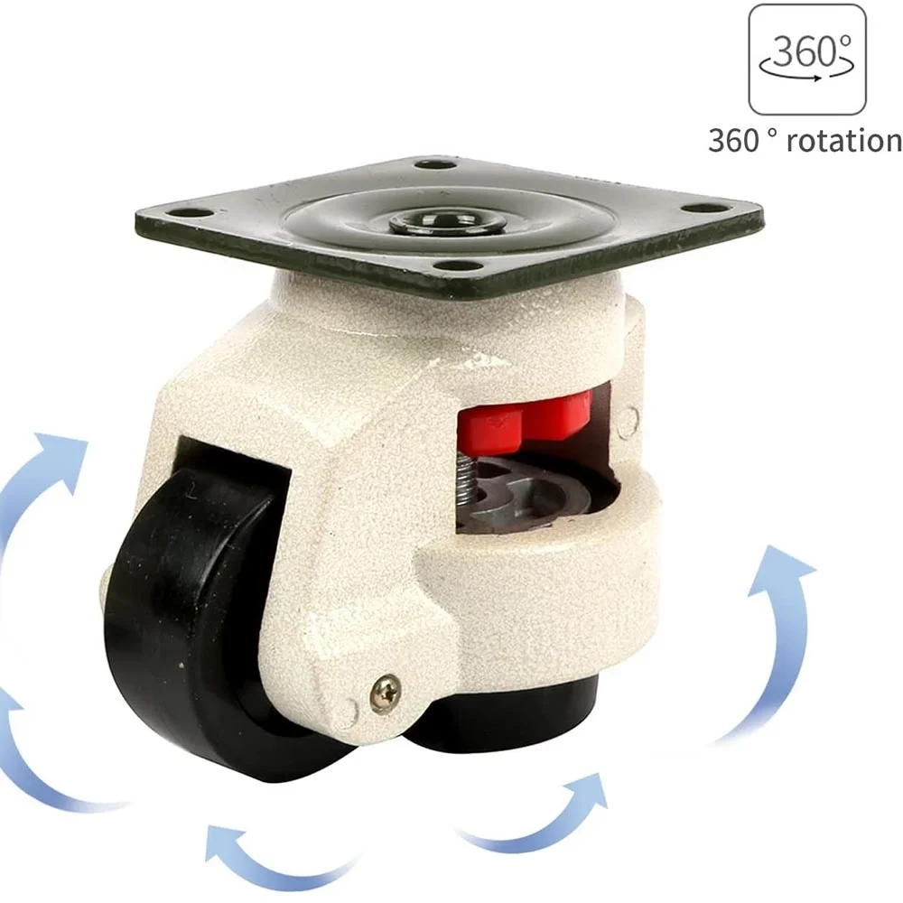Heavy Duty Foot Casters Adjustable Leveling Casters for Transportation, Up to 750kgs Swivel Plate Casters Wheels