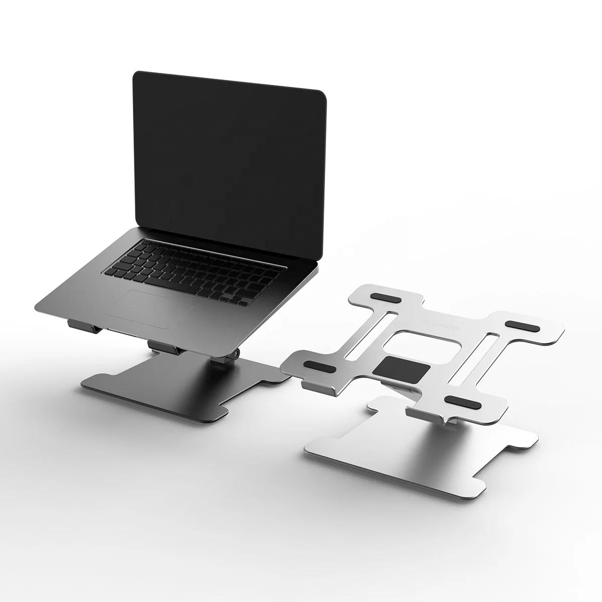 Aluminum Alloy Ergonomic High Vertical Adjustable Laptop Stand with USB Hub OEM
