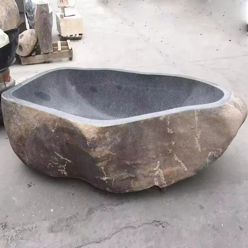 Hand Made Stone Carving and Sculptures Big Rock River Stone Bathtubs Nature Stone Bath