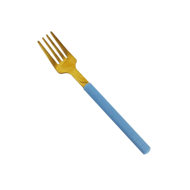 wholesale disposable gold dinnerware set 1pc Detachable disposable table set Outdoor PP SUS 304 Fork table ware dinnerware sets