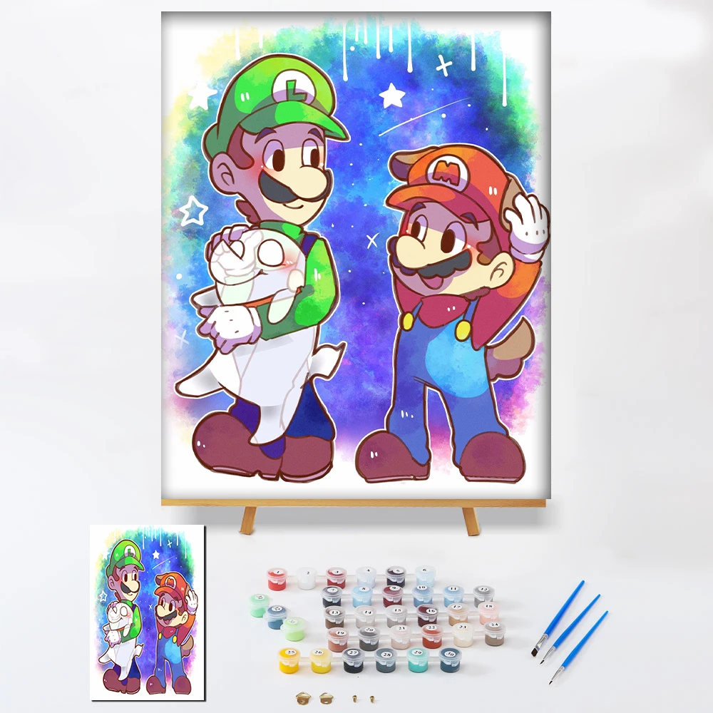 Drop Shipping Cartoon Diy Oil Paint By Number Canvas Painting By Numbers Kids