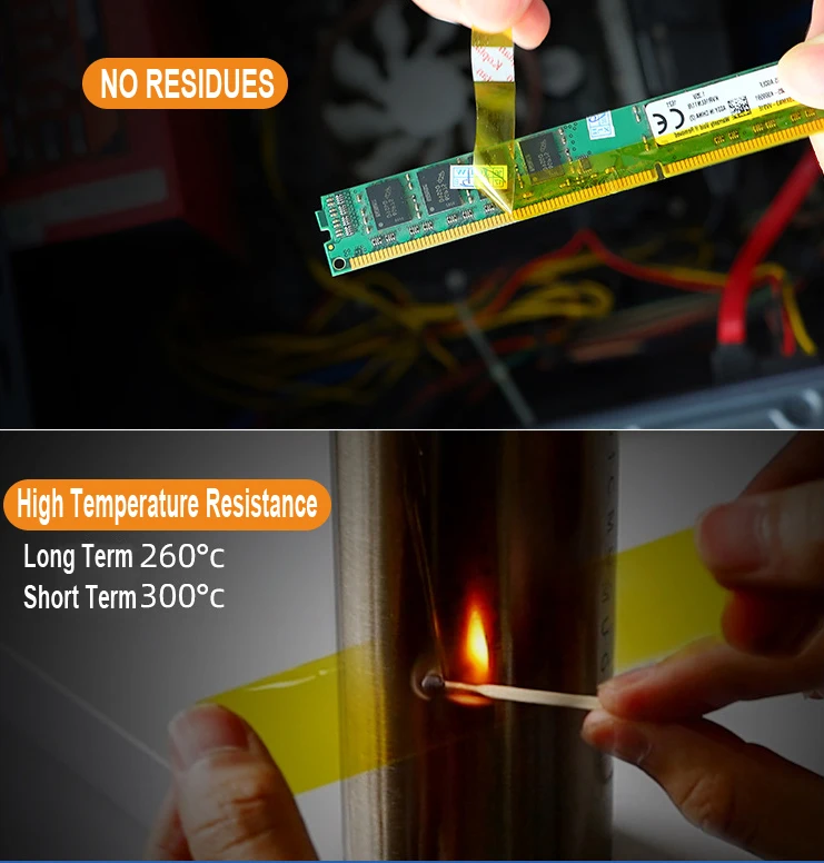 Powder Coating High Temperature Silicone Adhesive Green Blue PET Polyester Electrical Tape