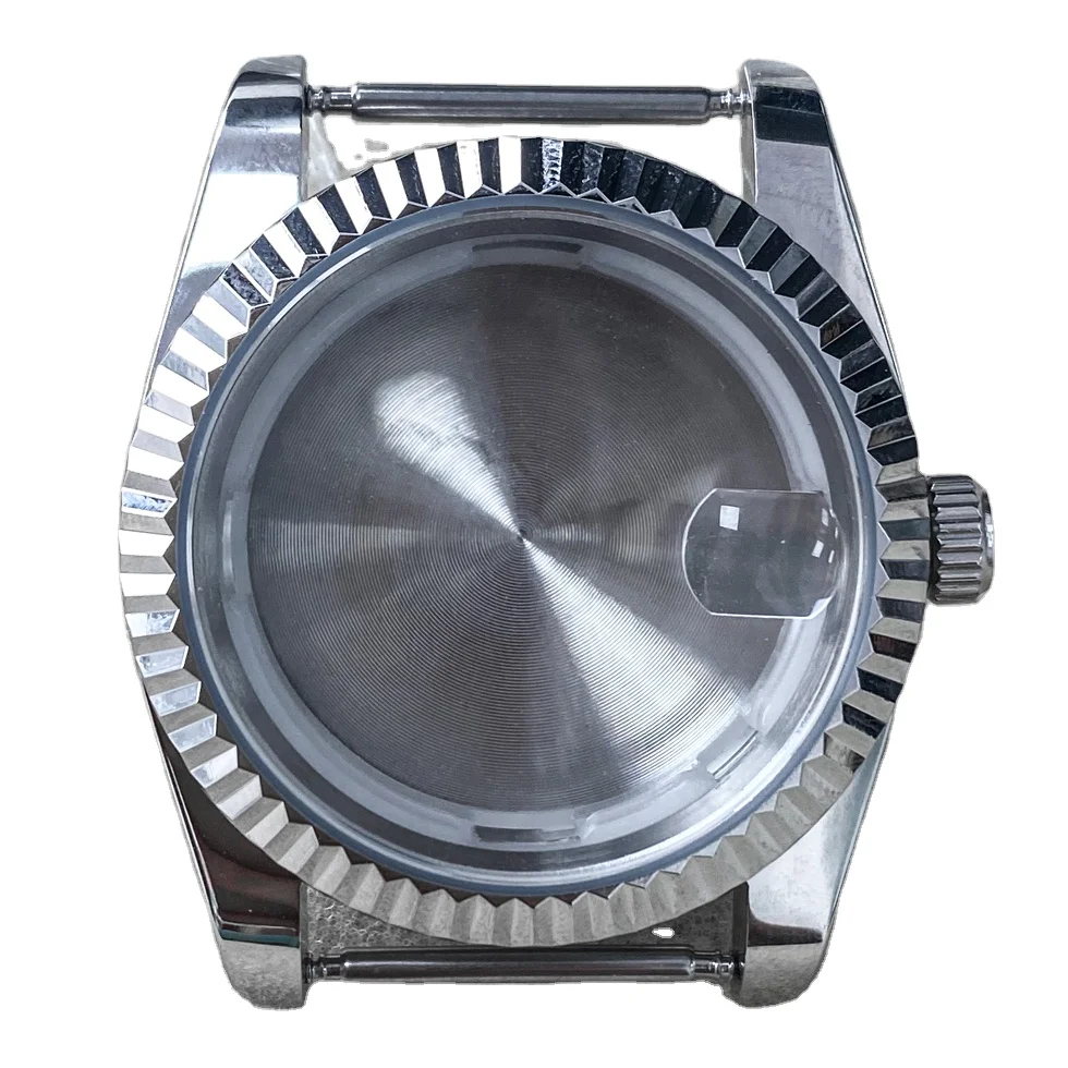 Accessory parts watch case 36mm mineral glass stainless steel case suitable for 2813/Japanese 8215 movement case