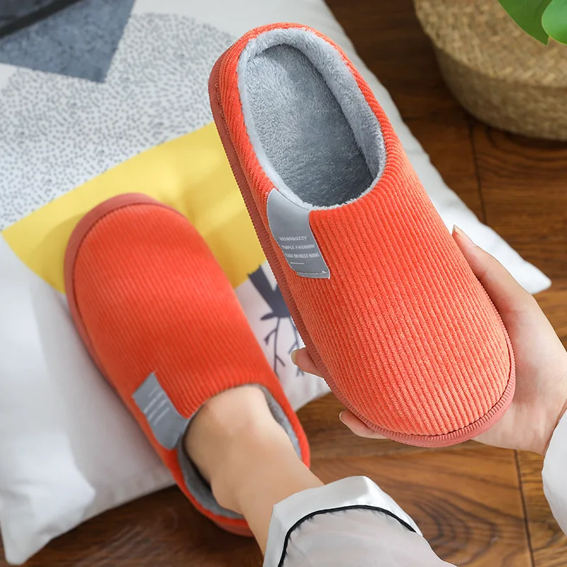 Unisex Winter New Ladies Lover Home Bedroom Thermal Cotton Slippers Thick Leaky Snti-slip Warm Slippers For Women