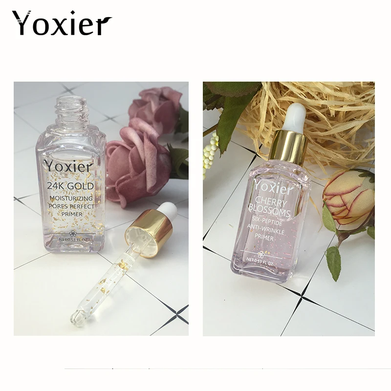  YOXIER 24K золото и цветение вишни праймер Сыворотка для ЛИЦА ПРАЙМЕР частная марка органический