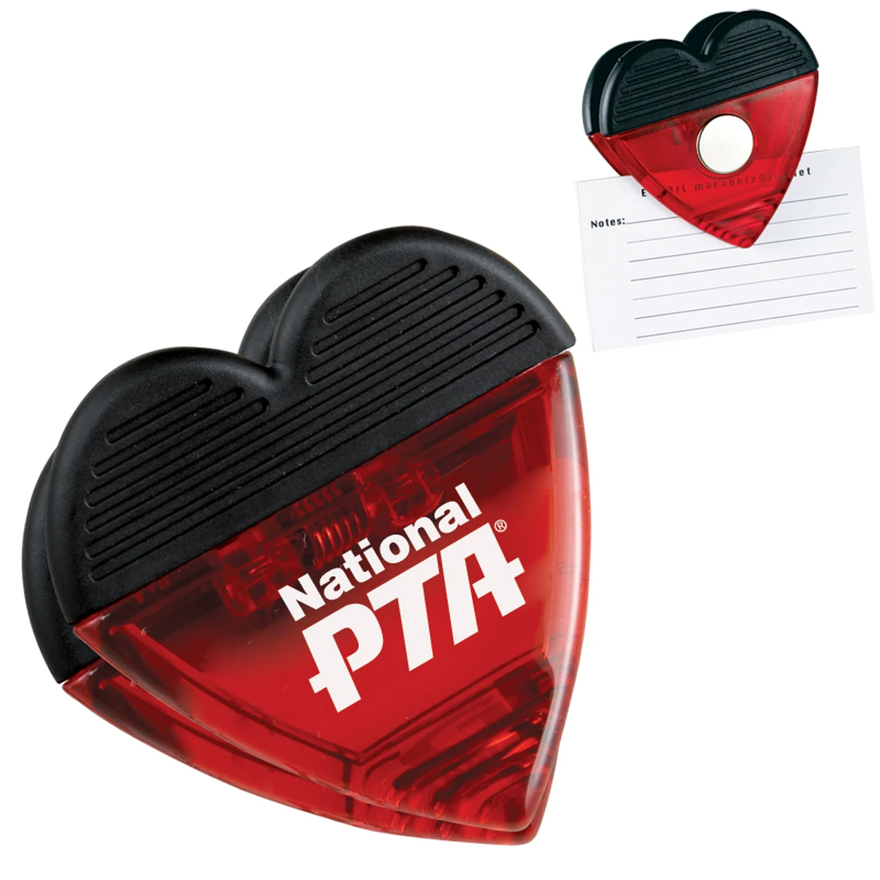 Plastic Heart Magnetic Memo Clip fridge