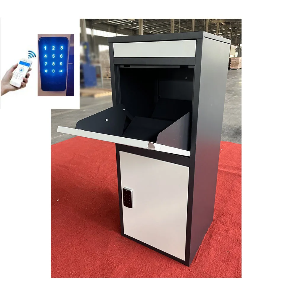 FAS-158  phone controlled smart lock Letter Parcel Drop Box Outdoor galvanized Steel  Mailbox delivery parcel Box