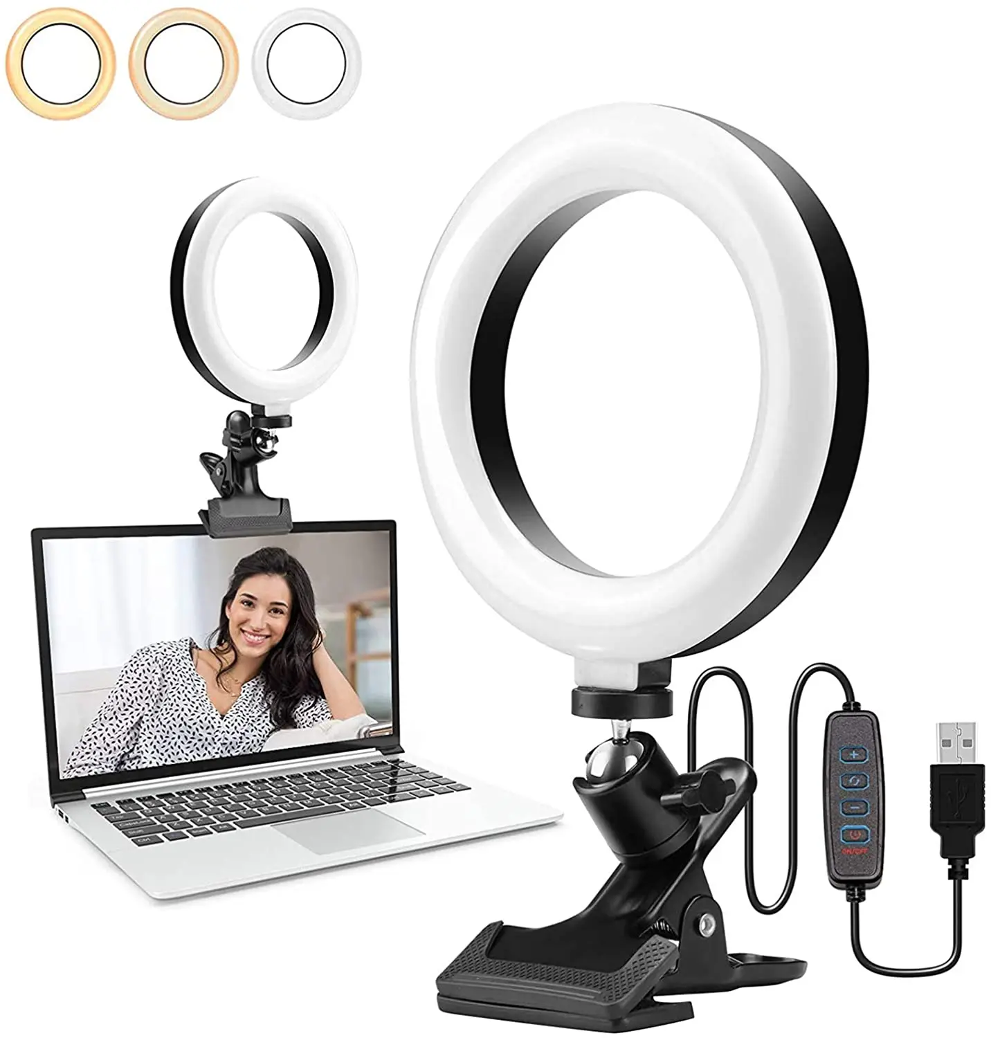 6 inch Usb Photo Selfie Fill Video computer Conference Lighting Kit Led Ring Light with clip