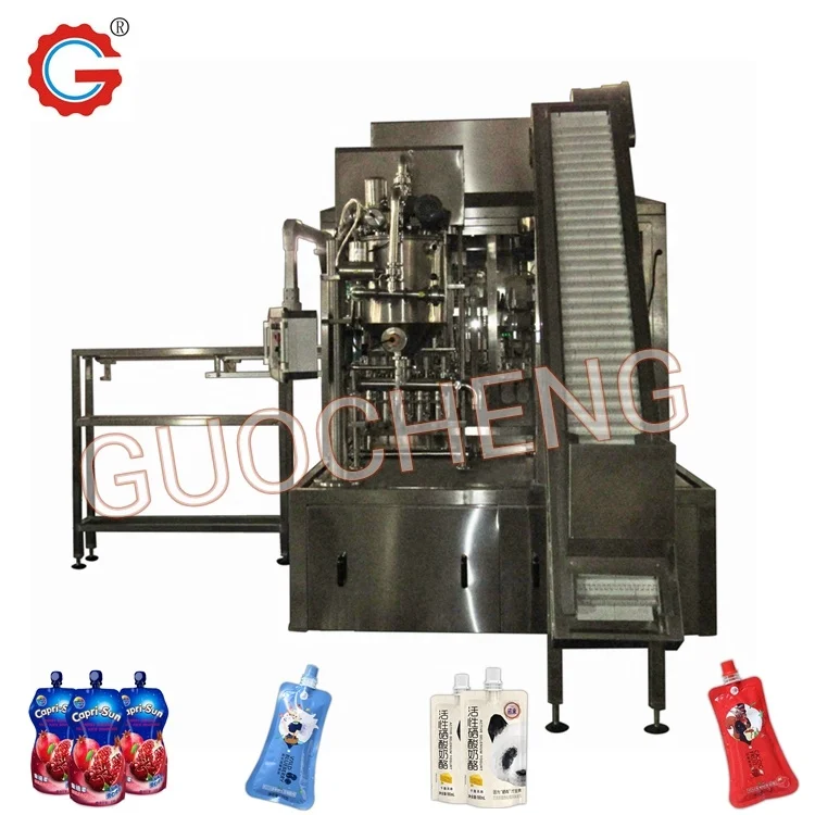 Fully Automatic Spout Pouch Automatic Juice Soft Drink Filling Machine