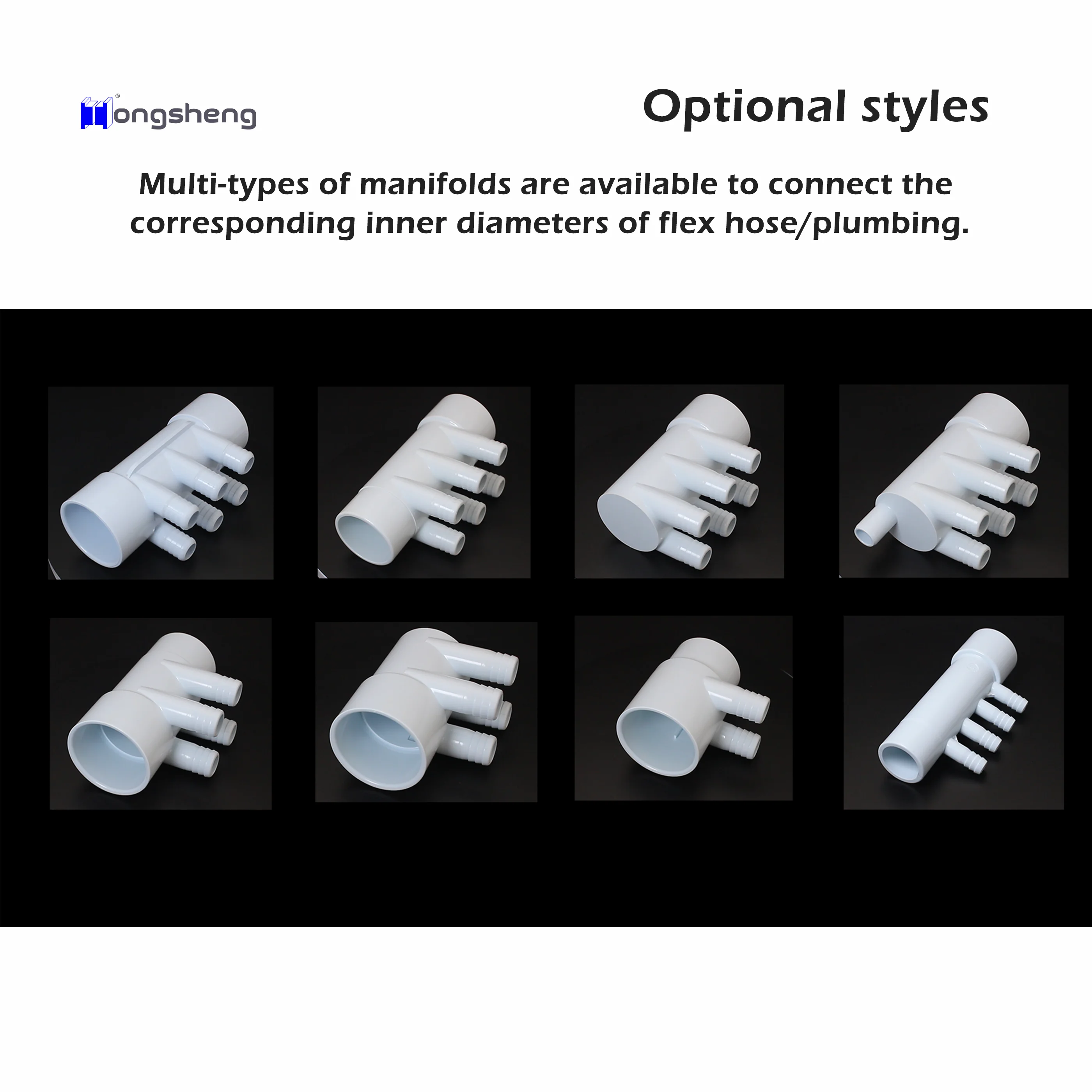 HT-B283 Spa Swim Pool 6 Port 2 Inch Slip x Spg x 3/4 Barb Hot Tub Water Manifolds