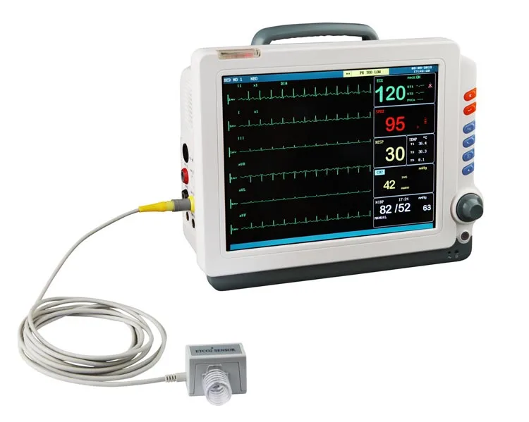 Hospital icu portable medical multi-parameter etco2 NIBP SPO2 vital signs patient monitor