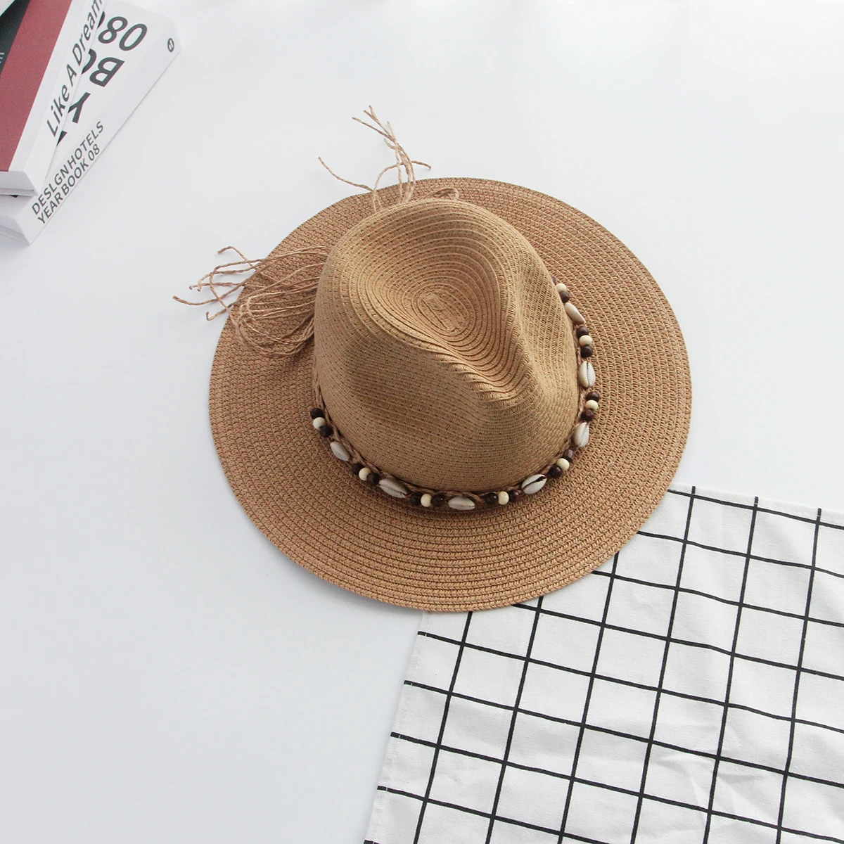 Camel Color Summer Unisex Straw Hat Casual Vacation Women Men Beach Hats Panama Straw Hats