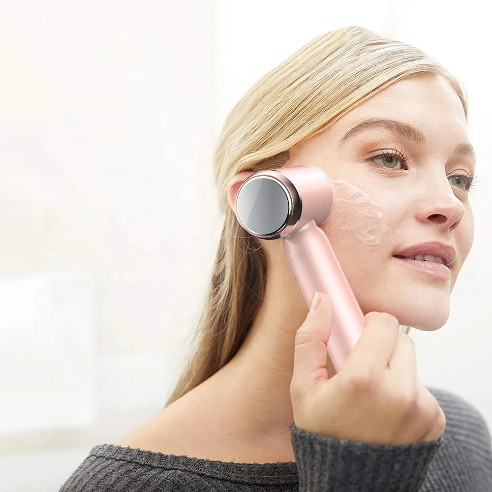 Перезаряжаемая электрическая щетка для глубокого очищения лица с 4 головками горячий холодный компресс Массаж Уход за кожей водостойкая мытья