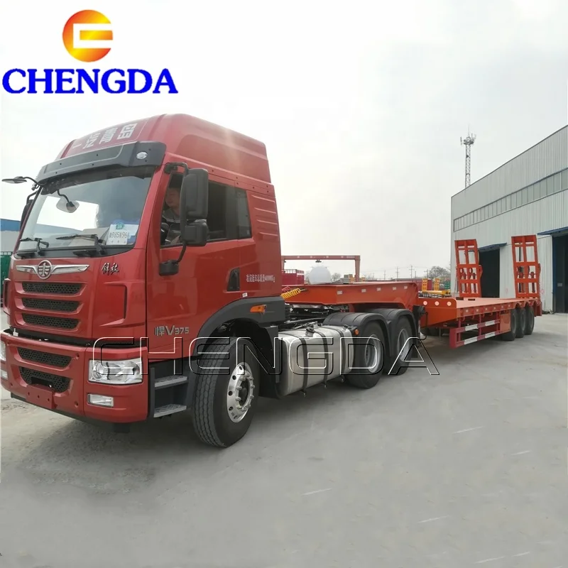 40ft 3Axles Gooseneck Hydraulic Lowbed Trailer For Sale In Nigeria