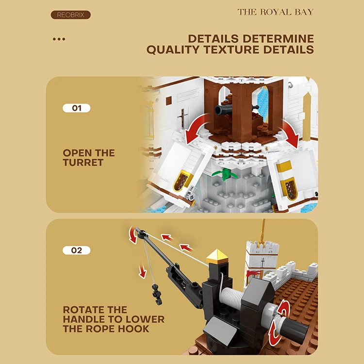 reobrix 66013 Pirate Navy Bay 4168pcs+ Building Blocks World Famous Architecture 3D Model Diamond Bricks Toycross-border selling