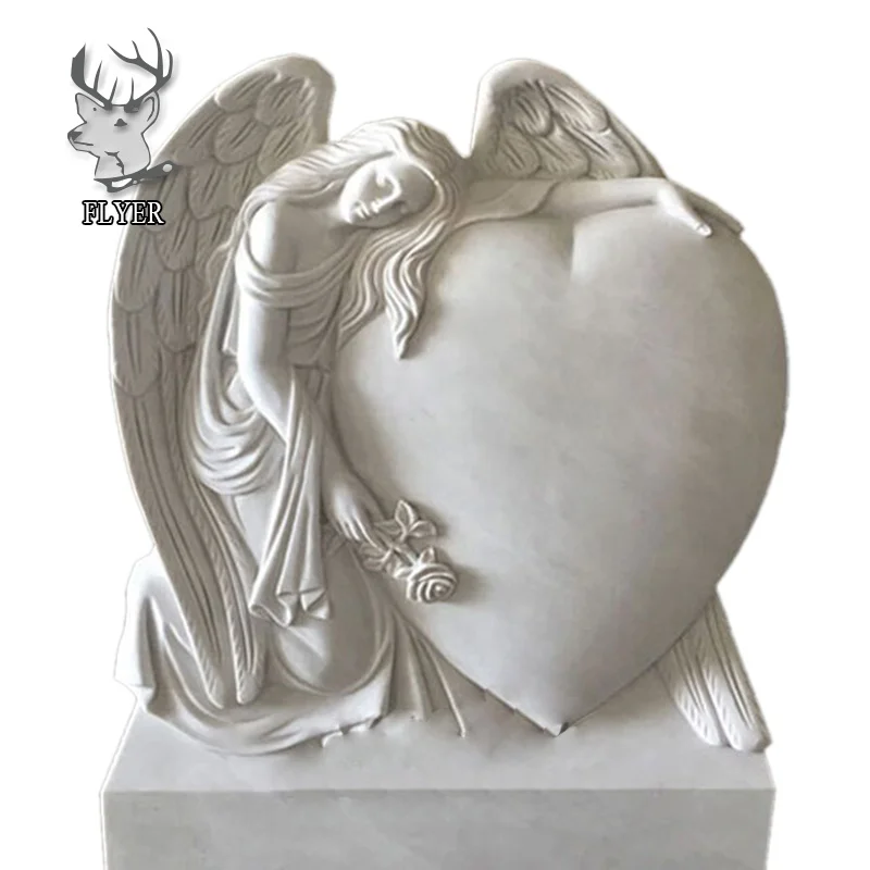 Memorial Cemetery Hand Carved Natural Stone Angel Statue Roman Column Gazebo Tombstone  Marble  Monument Factory Direct Sales
