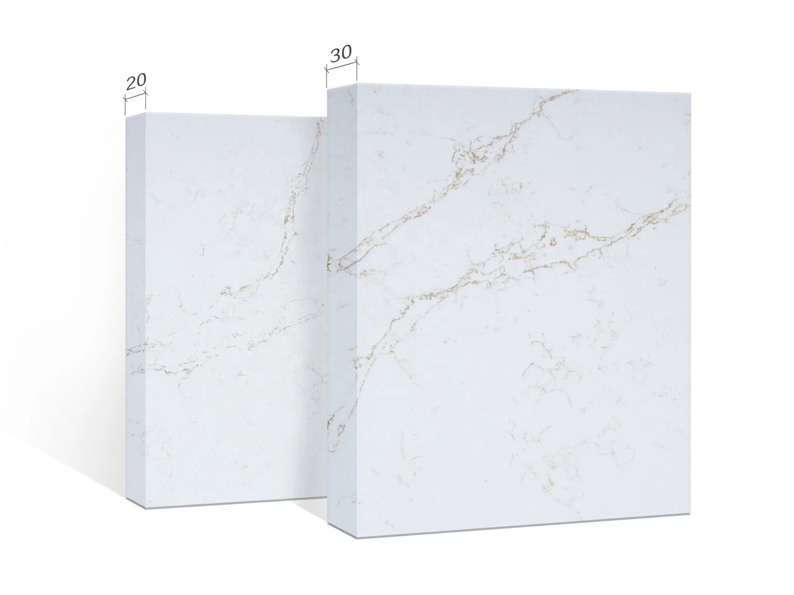 Artificial Stone Slabs Quartz Stone Slab Calacatta Marble With Grey Veins For Kitchen Countertops