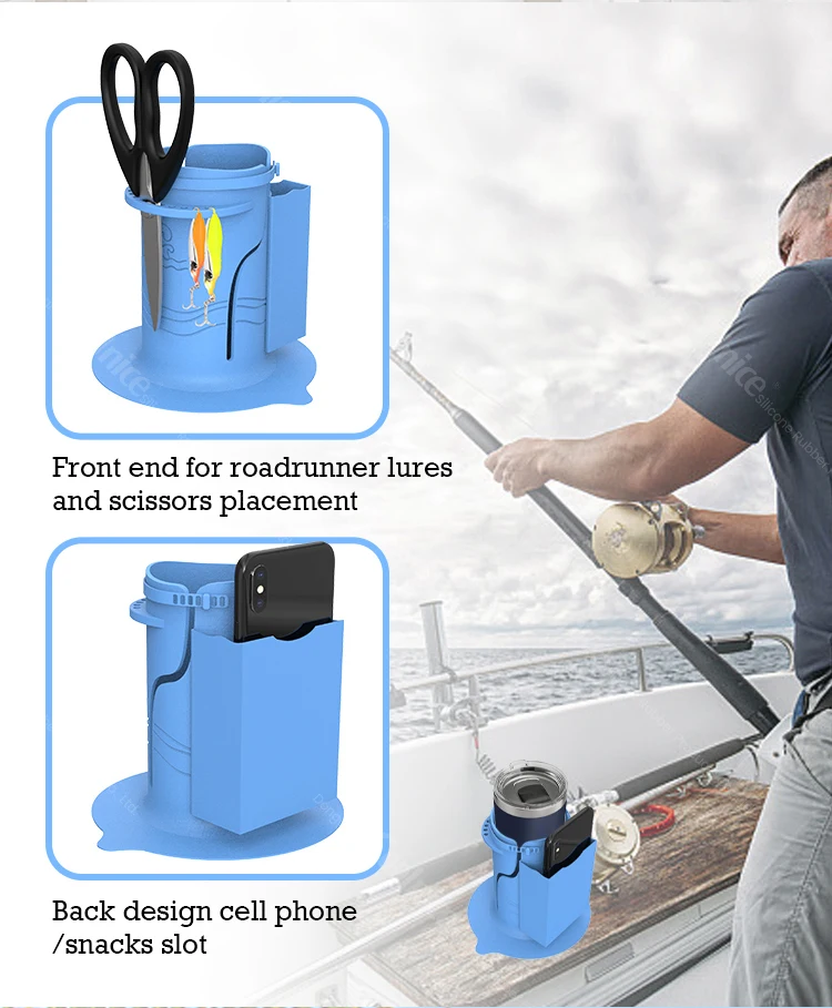 BPA free 40OZ Water Bottle Silicone surfboard sucker cup holders Drinks Holder Non-Tipping Insulated Boat Can Holder