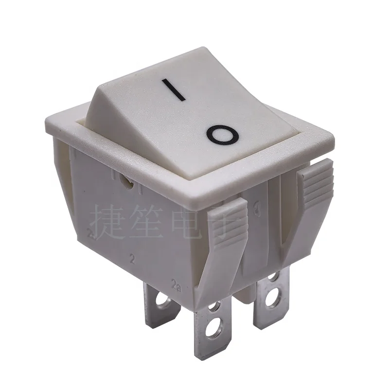16A 250V /16A125V AC Square  Rocker Switch White Switch for Equipment and Medical Equipment JS-608FA