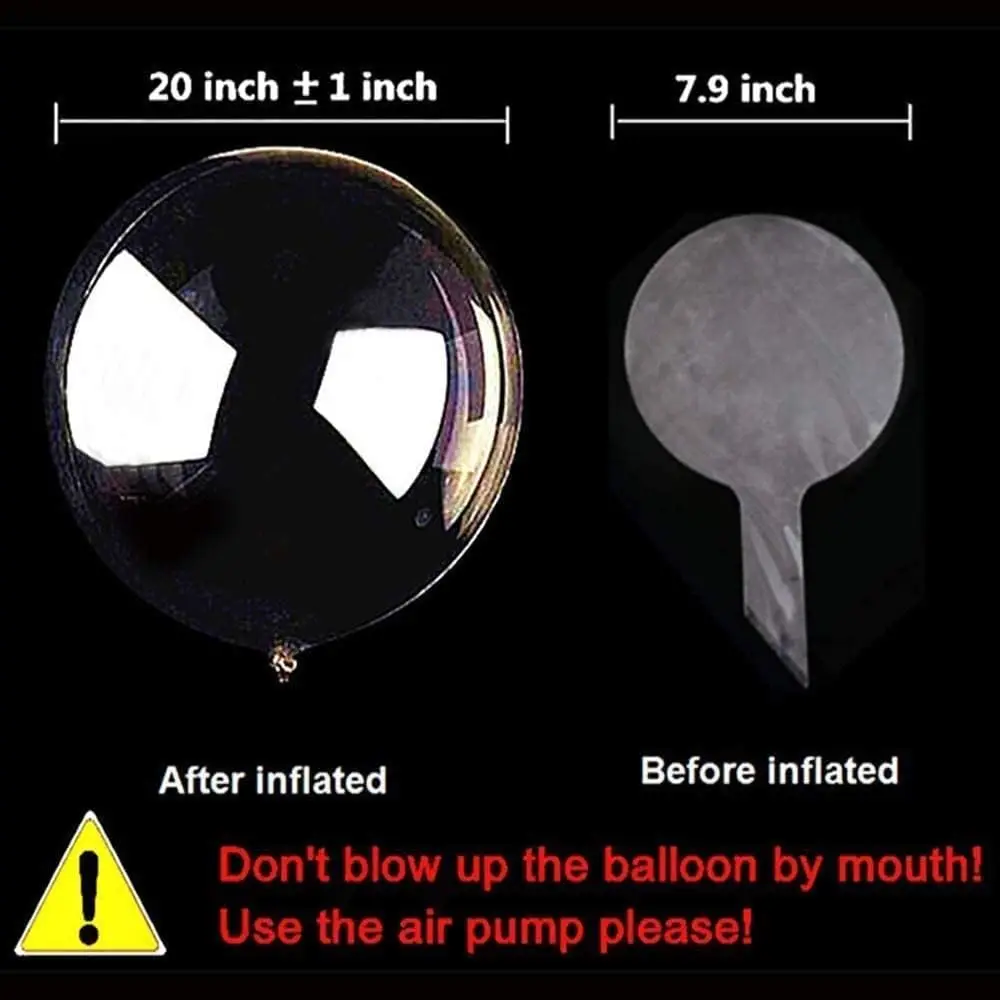 20 inch Clear LED balloons light up with sticks transparent round bubble bobo balloons party wedding decoration with led lights