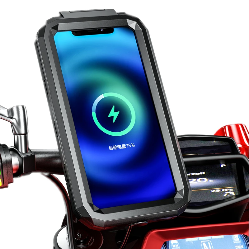 Wireless Charger Motorcycle Mount 5.5-7.0 Inches Phone Bike Holder For Bicycle And Motorcycle