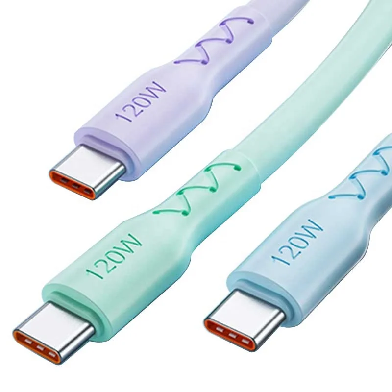 New Trend 6.0mm Wide Thick 120W Max 2 Meter 1.5 1M Fast Charging USB C Cable