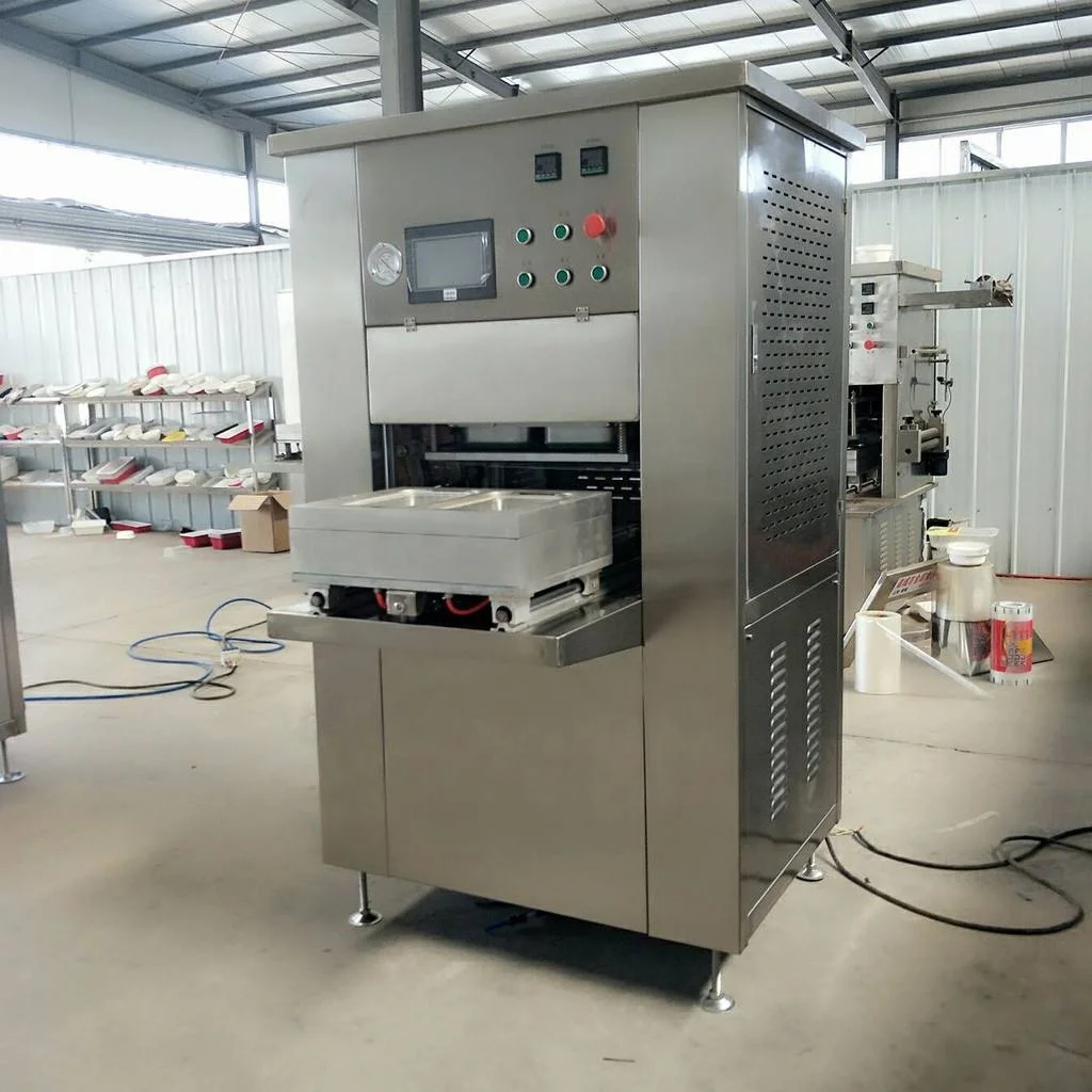 Modified Atmosphere Packaging Ready Meal Plastic Tray Heat Sealer with nitrogen filling with N2 Co2 O2 mixed gas filled