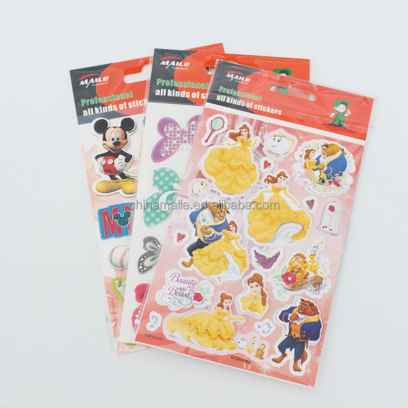 3d  anime stickers kids toys laptop skin sticker mickey mouse butterflies custom bubble sticker