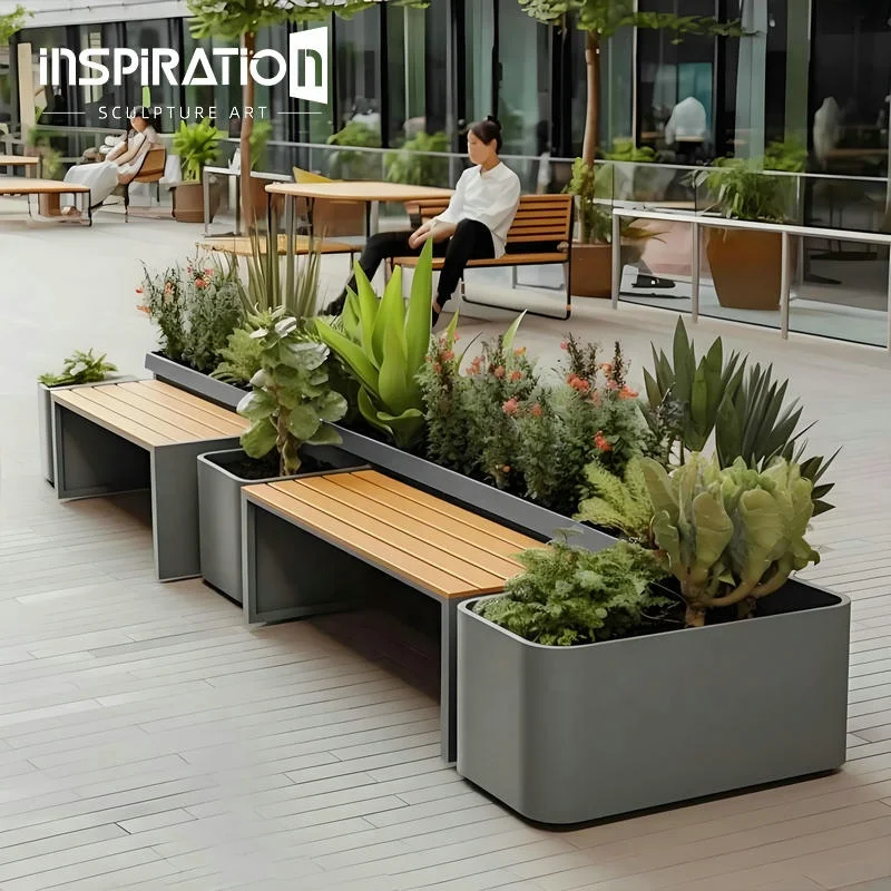 Fiberglass Public Area Benches Waiting Modern Outdoor Park Seating Benches