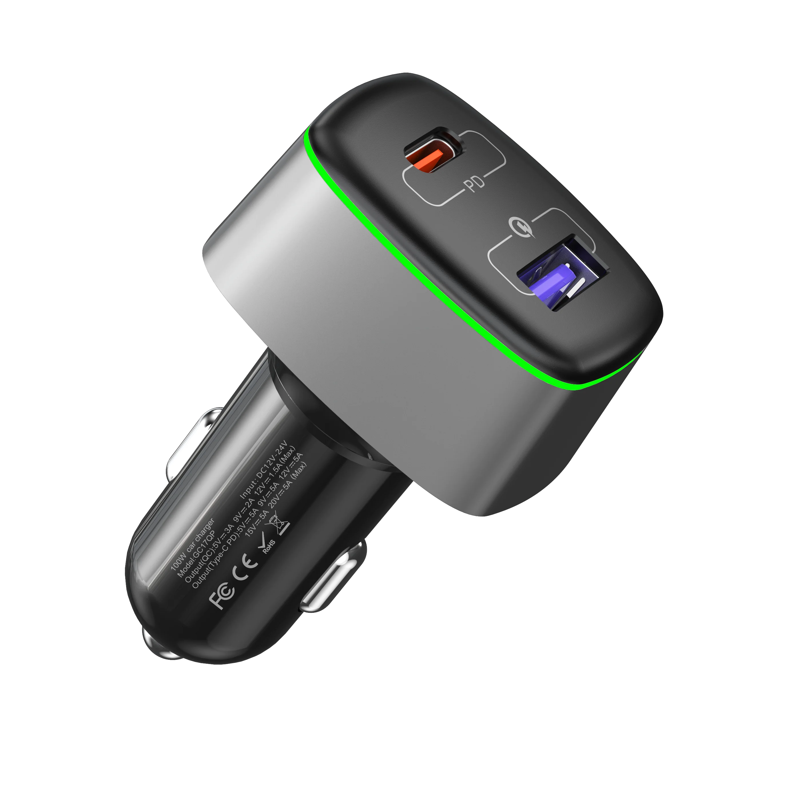 New 100W PD Car Charger for Macbook Notebook Fully Compatible Super Charger for Huawei,Xiaomi, Oppo,Vivo, Apple