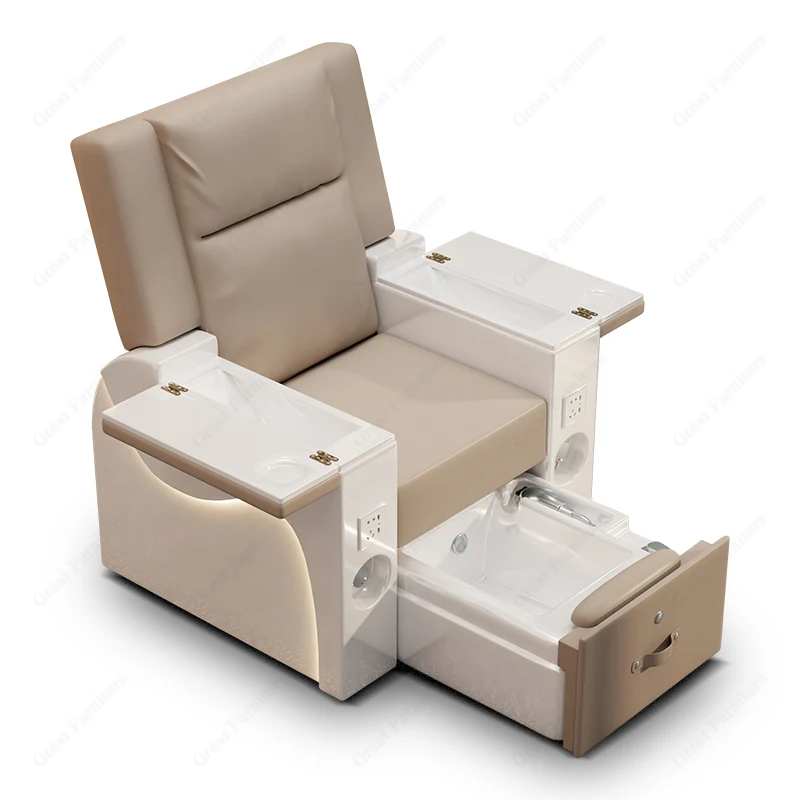 High end modern salon equipment foot manicure spa chair electric massage 180 degree recline pedicure chair