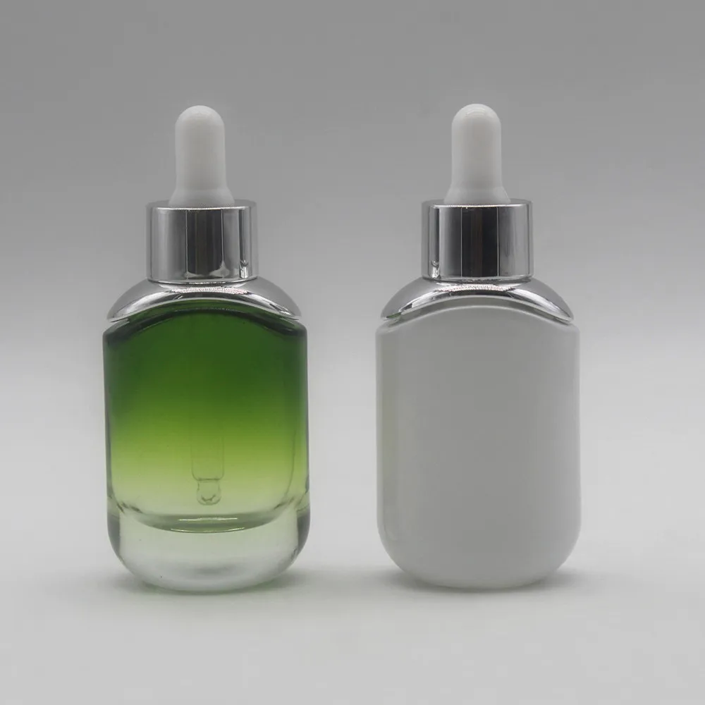 Ellipse Triangle Cylinder glass dropper bottle 30ML 50ML glass bottles cosmetic packaging for essential oil storage container