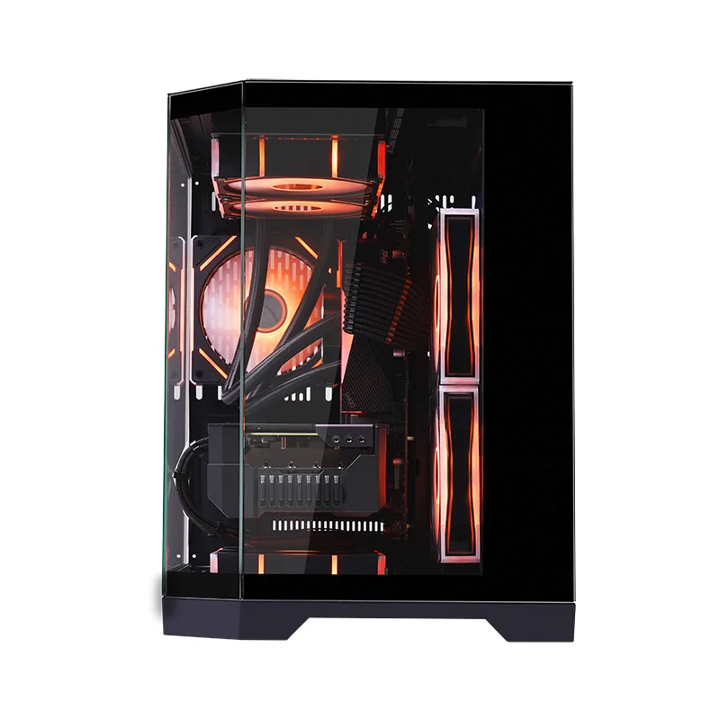 Herder Hot Sale Gamer Glass Panel Gaming PC Case Computer MATX Gaming Tower Cabinet Desktop ITX Case PC Cabinet