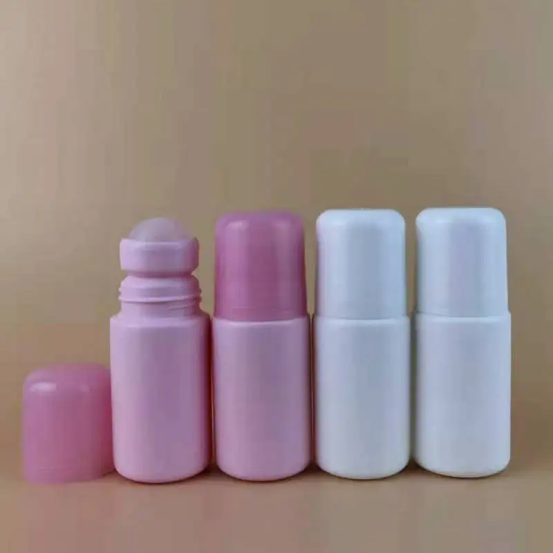 Plastic Anti-perspirant Roller Bottles Skin Care Packaging Cosmetic Screw Cap 50ml Empty Refillable Roll-on Bottle White Matte