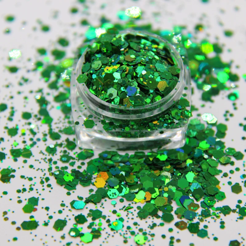 Top Selling Holographic Chunky Mixed Polyester Glitters Bulk Pack for Nail Body Epoxy Craft Tumbler for Christmas Decorations