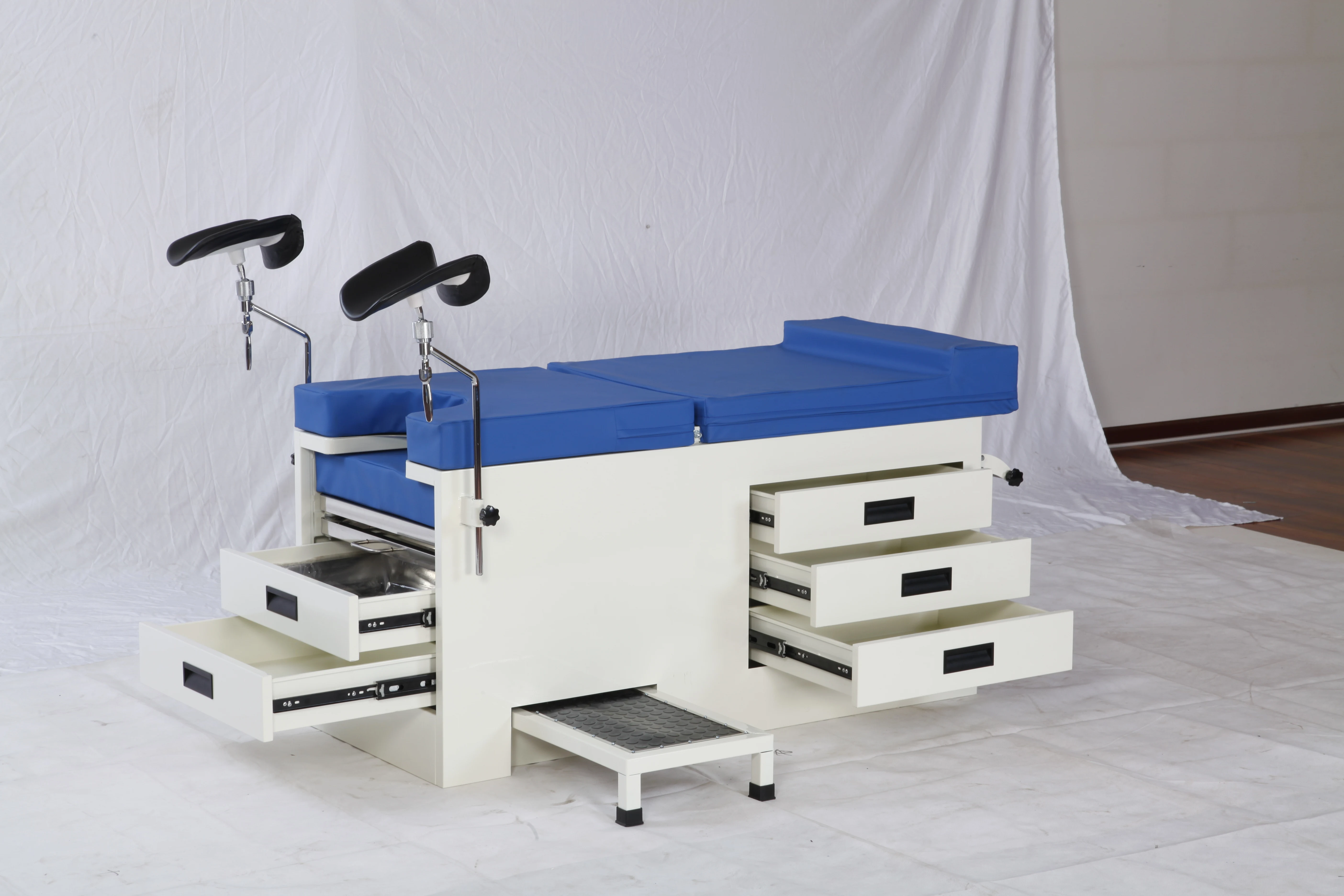 luxury obstetric bed with drawers and battery and plug hospital delivery bed