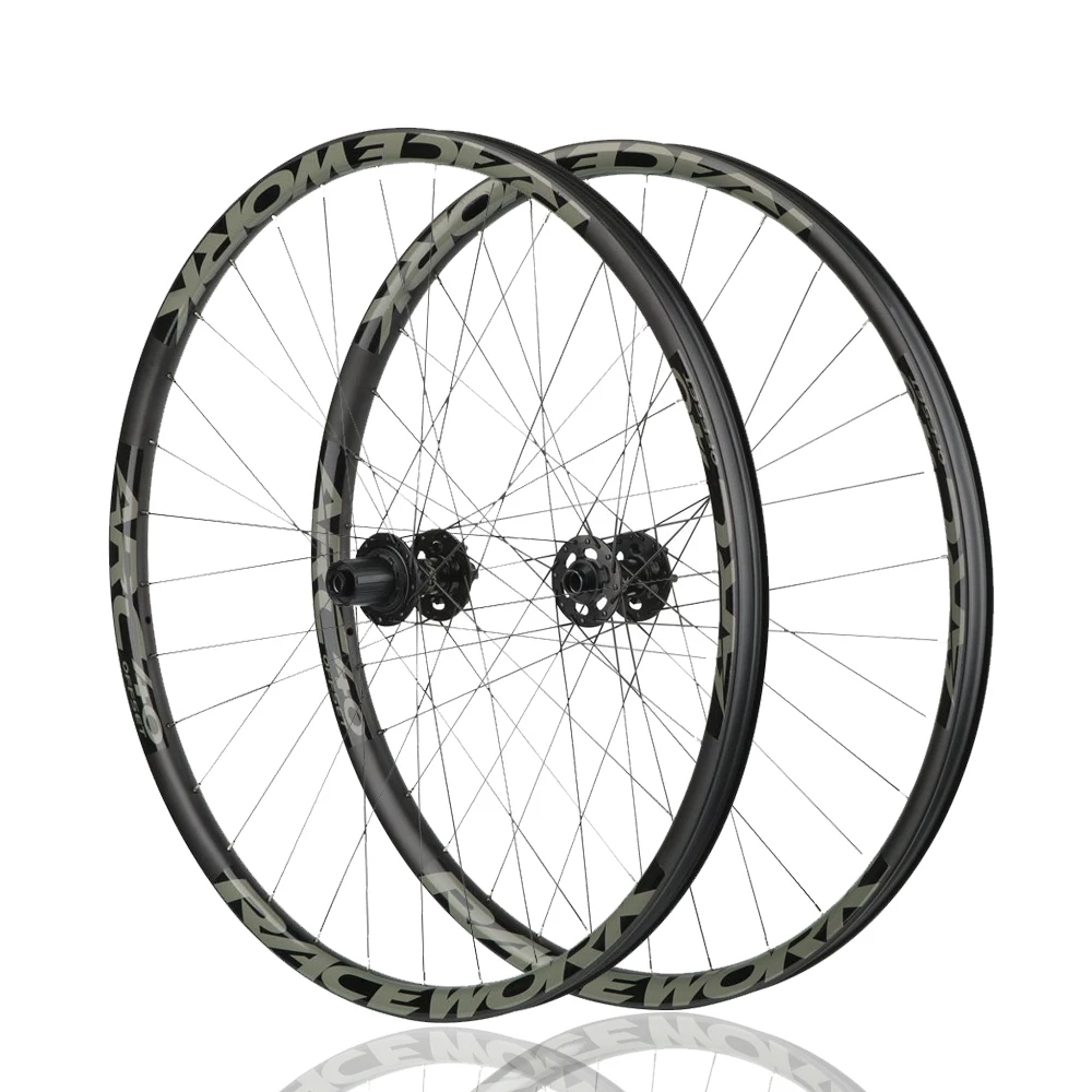 RACEWORK 29er MTB Carbon Wheels HG 10/11S Mountain Bike Thru Axle Disc Brake 28H Straight Pull Hub Carbon MTB Tubeless Wheelsets