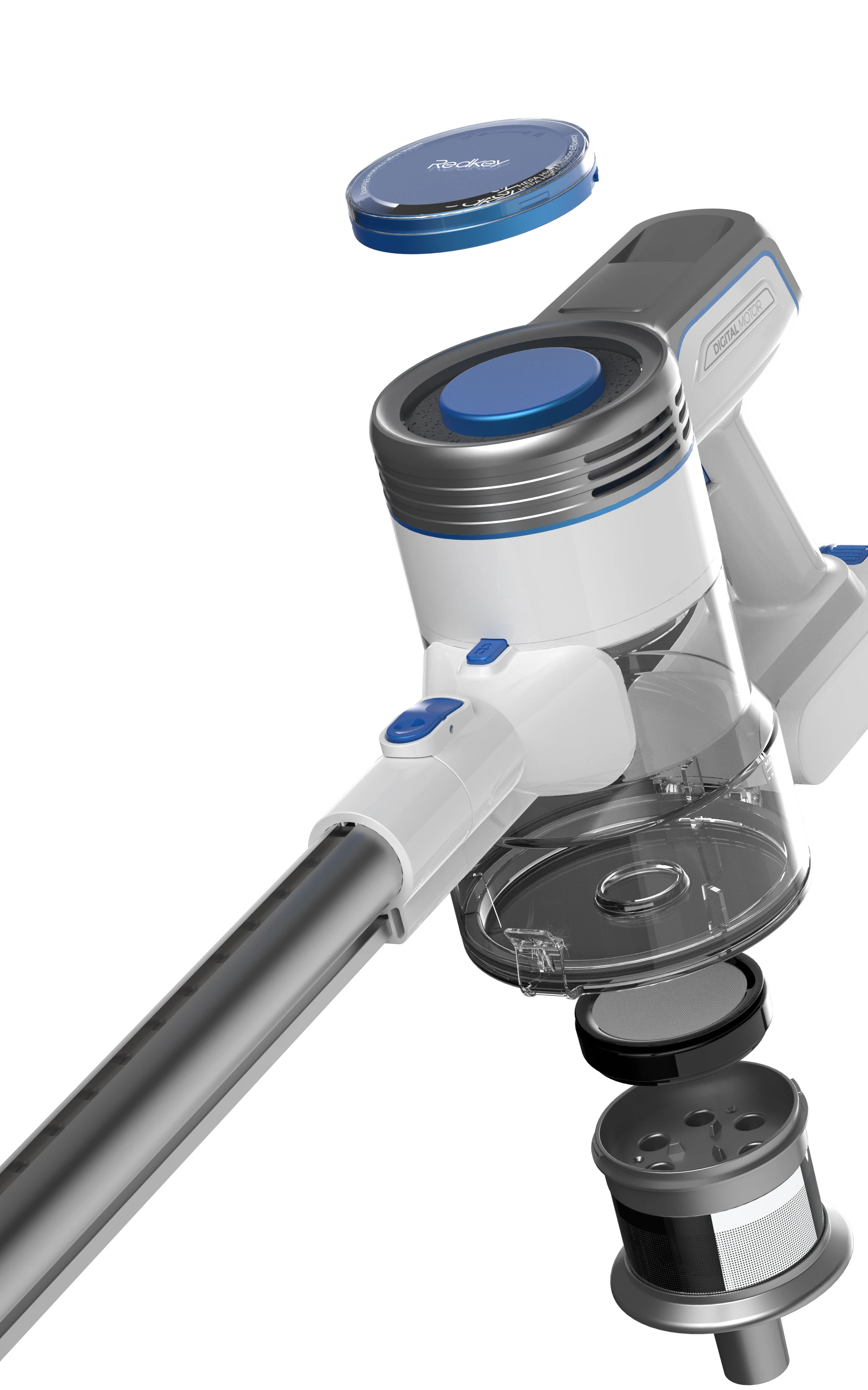 New Arrival Retail Redkey P7 4 in 1 Cordless White Battery Vacuum Cleaner Stick Pet Hair for Home Carpet Car Cleaning