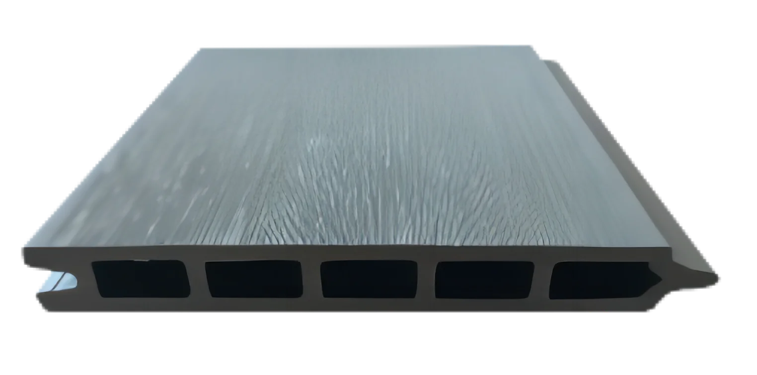 Luxury Water-Proof WPC Composite Outdoor Garden Fence Fashionable Wood Facade Aluminium Post Villas Co-Extrusion Wall Boards