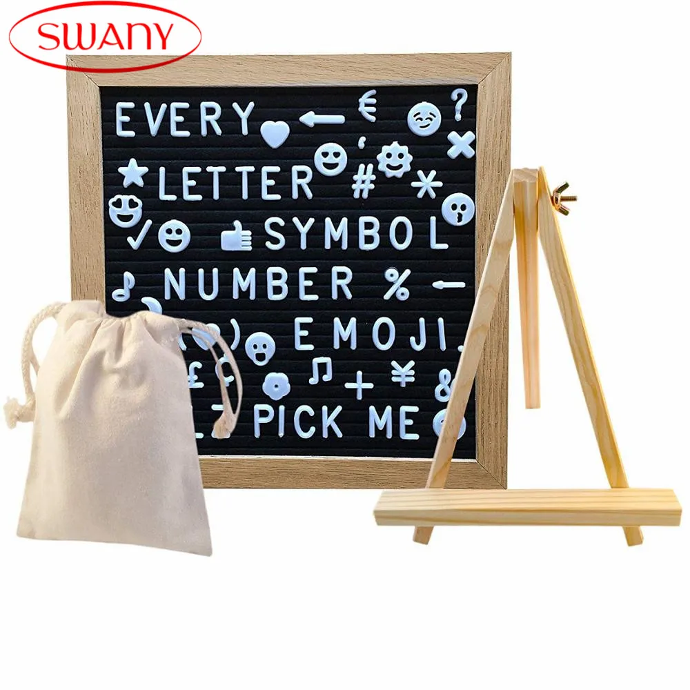 
2020 Felt letter board Wooden crafts Changeable black and more color message letter board 