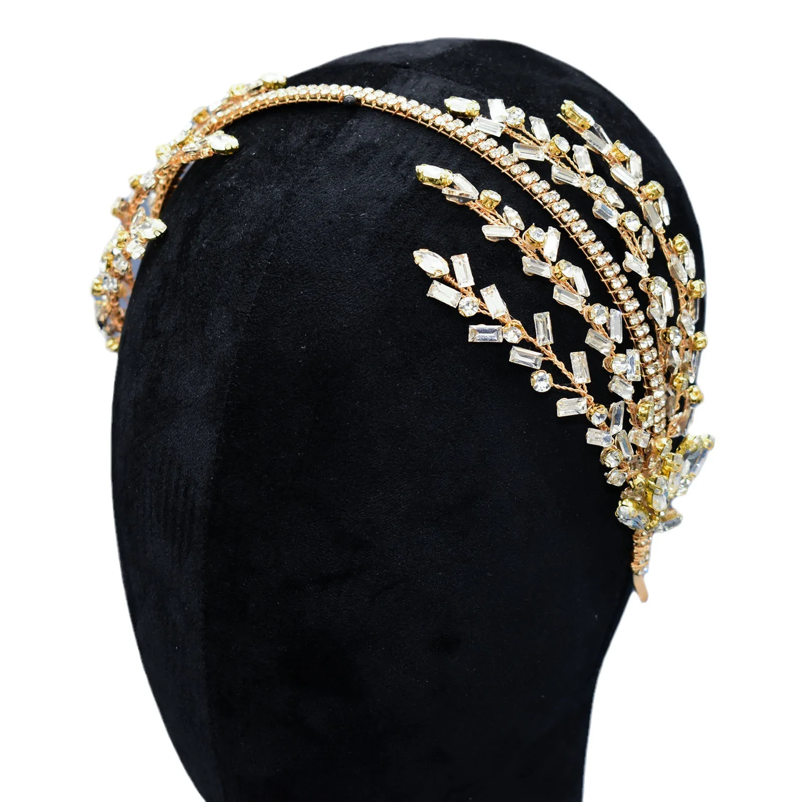 Diamond Head Jewelry Bride Wedding Dress Hair Accessories Handmade Rhinestone Crystal Bridal Hair Accessories Wedding Headpiece