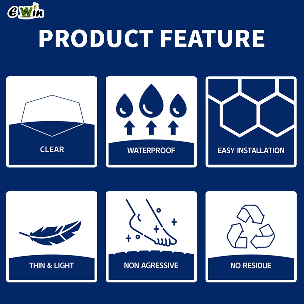 PEVA Surfing Board Hexagonal Protection Patch Transparent Grip Tread Non-slip Sticker