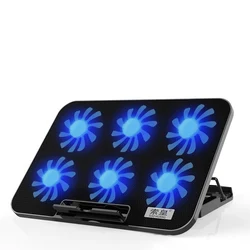 Хит продаж охлаждающая подставка для ноутбука с двумя USB-портами и шестью вентиляторами