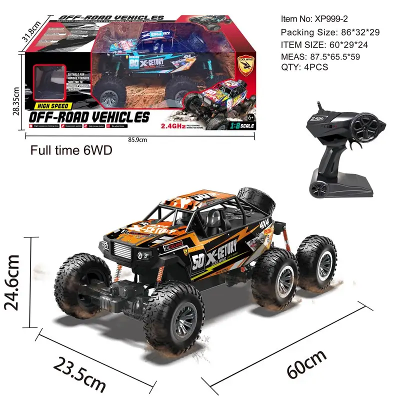 1 8 лучшая Гоночная радиоуправляемая игрушка RC Rock Crawler 6WD внедорожник с дистанционным управлением перезаряжаемый автомобиль