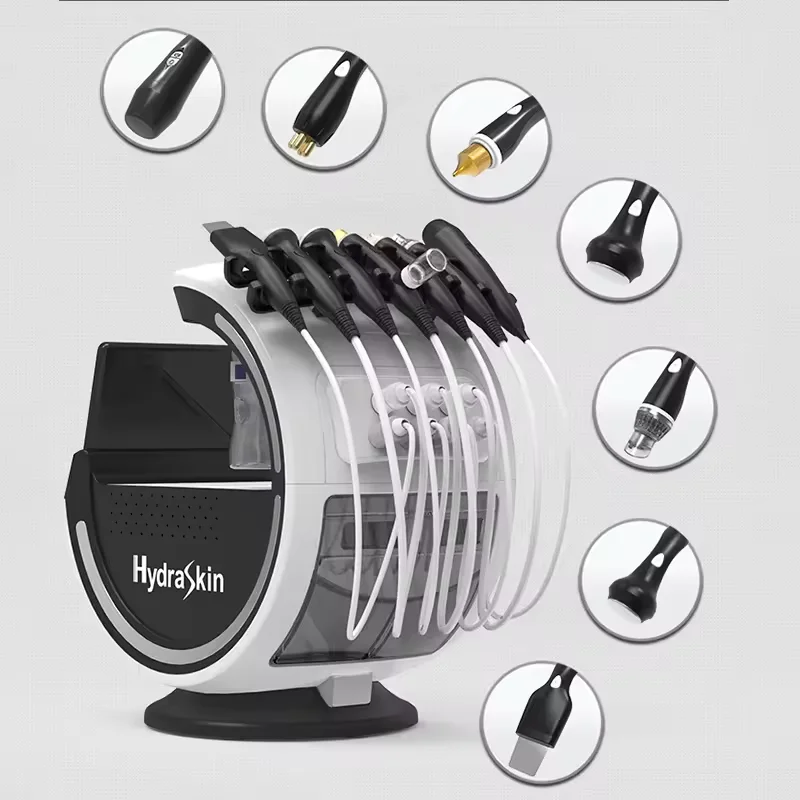 Hot sale 7 In 1 intelligent lce Blue Rf Hydra Oxygen Jet Water Peeling Facial machine With Skin Analyzer