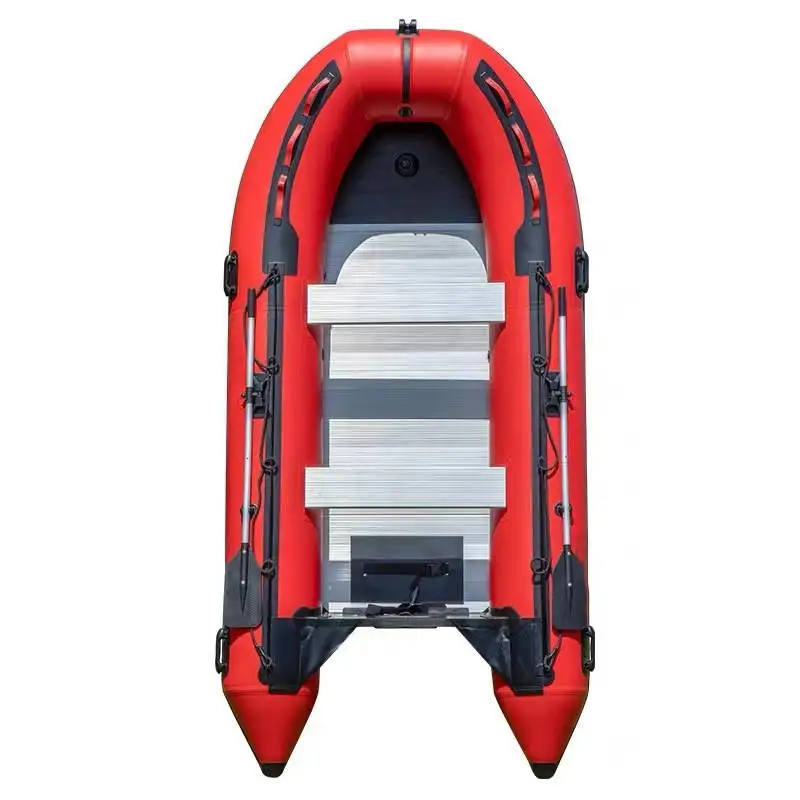 2.3m-5.2m PVC Inflatable Boat with Aluminum Rafting Water Safety Rubber Boat with Paddles