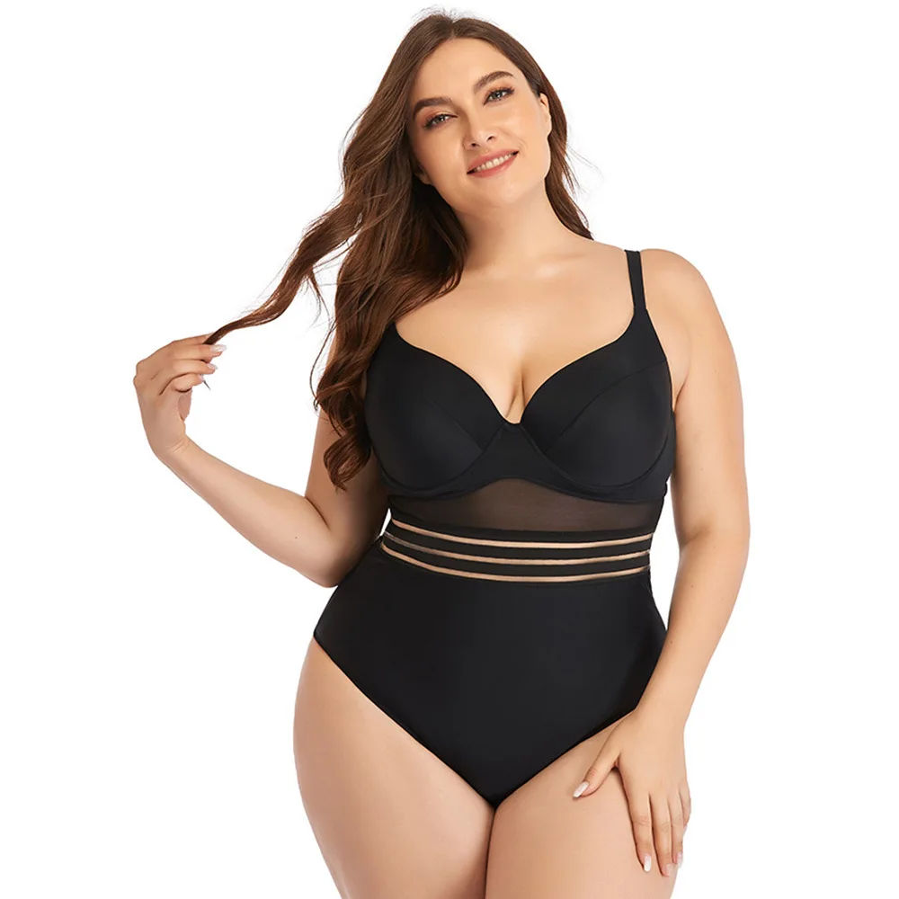 Custom Bikinis 2022 High Quality Sexy Black Fat Women Plus Size Swimwear