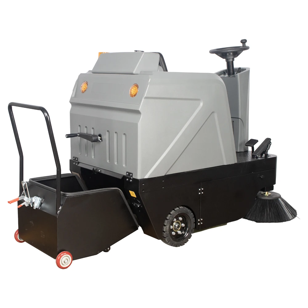 Compact Mini Ride on Floor Sweeper Warehouse Workshop Lobby Lightweight Sweeper